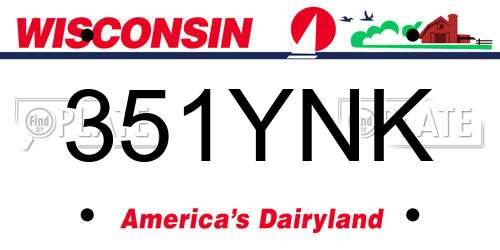 351YNK Wisconsin License Plate