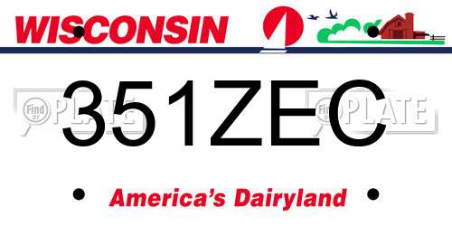 351ZEC Wisconsin License Plate