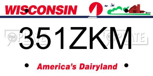 351ZKM Wisconsin License Plate