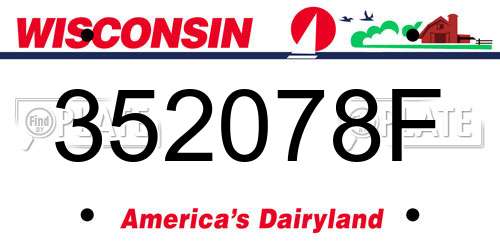 352078F Wisconsin License Plate