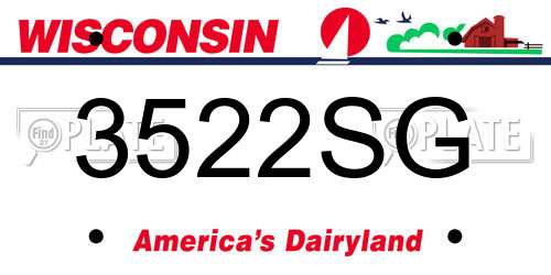 3522SG Wisconsin License Plate