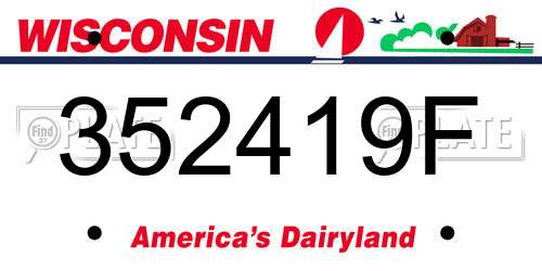 352419F Wisconsin License Plate
