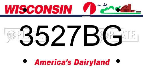 3527BG Wisconsin License Plate