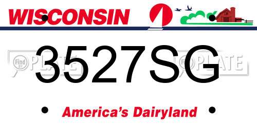 3527SG Wisconsin License Plate