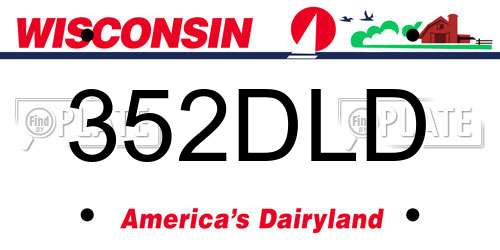 352DLD Wisconsin License Plate