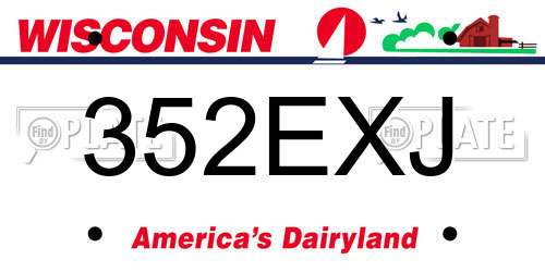 352EXJ Wisconsin License Plate