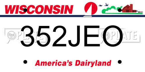 352JEO Wisconsin License Plate