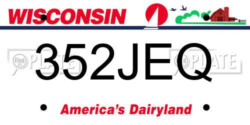 352JEQ Wisconsin License Plate