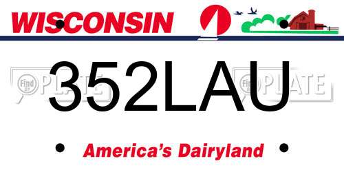 352LAU Wisconsin License Plate
