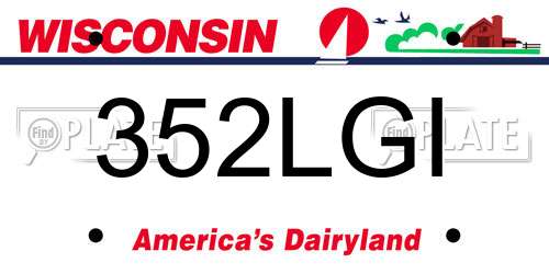 352LGI Wisconsin License Plate