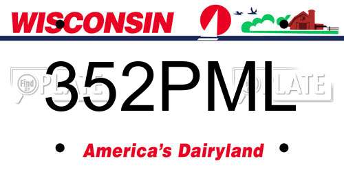 352PML Wisconsin License Plate