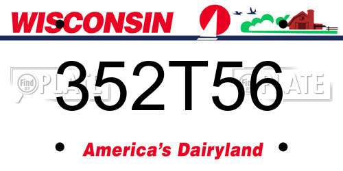 352T56 Wisconsin License Plate