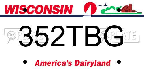 352TBG Wisconsin License Plate