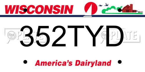 352TYD Wisconsin License Plate