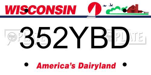 352YBD Wisconsin License Plate