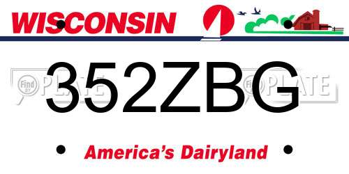 352ZBG Wisconsin License Plate