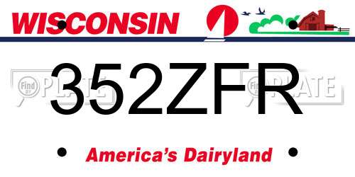 352ZFR Wisconsin License Plate