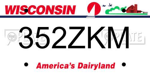 352ZKM Wisconsin License Plate