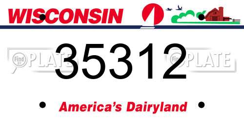 35312 Wisconsin License Plate