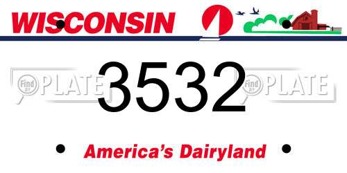 3532 Wisconsin License Plate