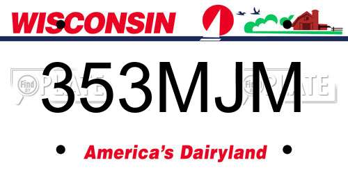 353MJM Wisconsin License Plate