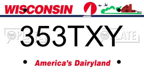 353TXY Wisconsin License Plate