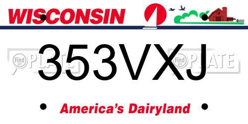353VXJ Wisconsin License Plate