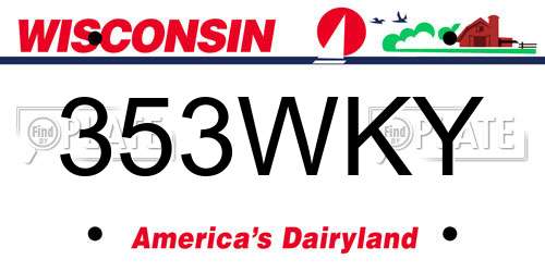 353WKY Wisconsin License Plate