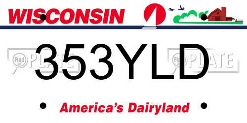 353YLD Wisconsin License Plate