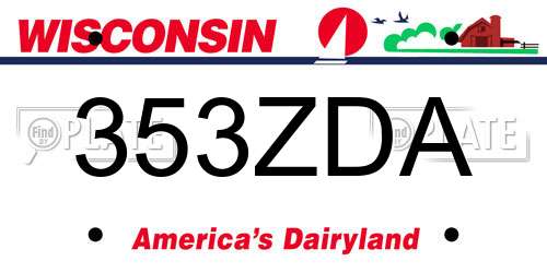 353ZDA Wisconsin License Plate