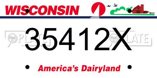 35412X Wisconsin License Plate