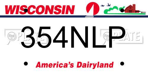 354NLP Wisconsin License Plate