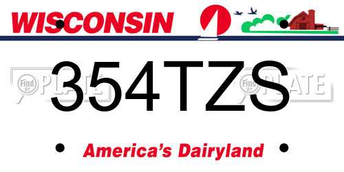 354TZS Wisconsin License Plate