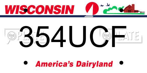 354UCF Wisconsin License Plate