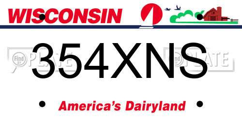 354XNS Wisconsin License Plate