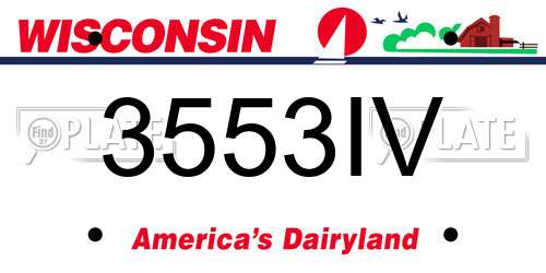 3553IV Wisconsin License Plate