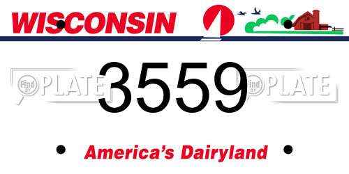 3559 Wisconsin License Plate