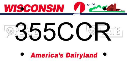 355CCR Wisconsin License Plate