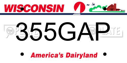 355GAP Wisconsin License Plate