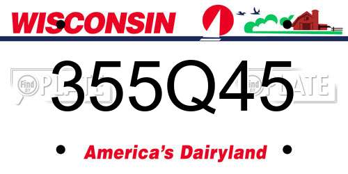 355Q45 Wisconsin License Plate
