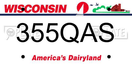 355QAS Wisconsin License Plate