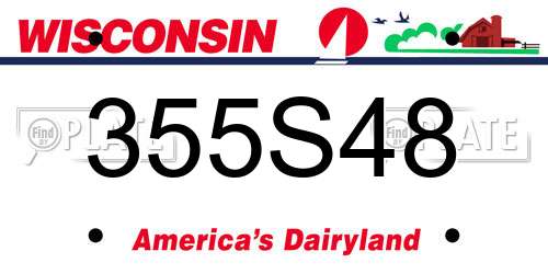355S48 Wisconsin License Plate