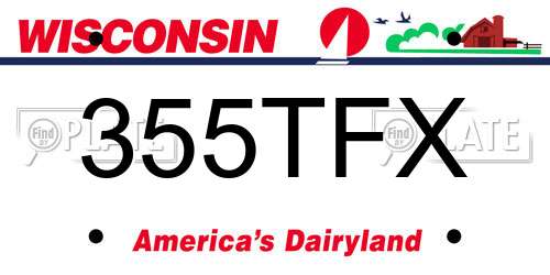 355TFX Wisconsin License Plate