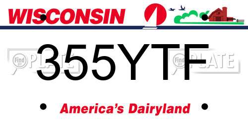 355YTF Wisconsin License Plate