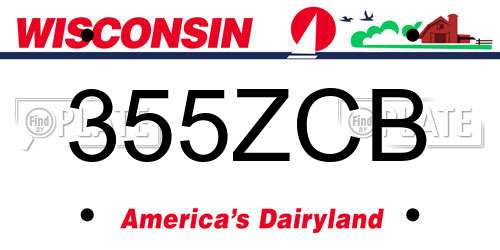 355ZCB Wisconsin License Plate