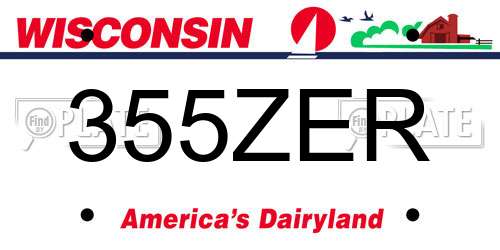 355ZER Wisconsin License Plate