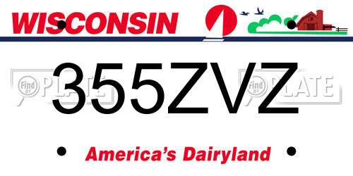 355ZVZ Wisconsin License Plate