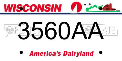 3560AA Wisconsin License Plate