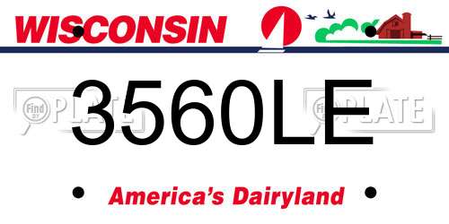 3560LE Wisconsin License Plate