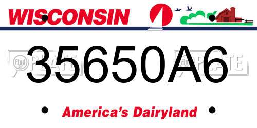 35650A6 Wisconsin License Plate
